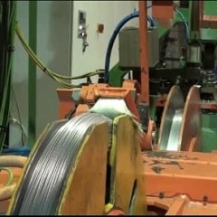 Automatic cable winding and wrapping machine--vertical